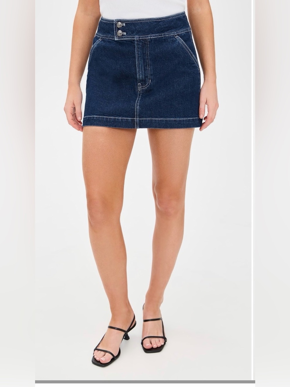 Veronica Beard Bowen Denim Mini Skirt Size 12 Indigo Rinse Designer